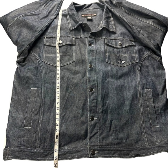Knockout Jeans Los Angeles Mens Light Blue Denim Jacket Size XXXL Hip Hop Y2K - Picture 9 of 14